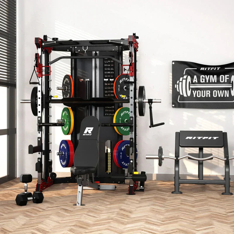 RitFit BPC05 Multifunctional Smith Machine with 260LB Weight Stacks