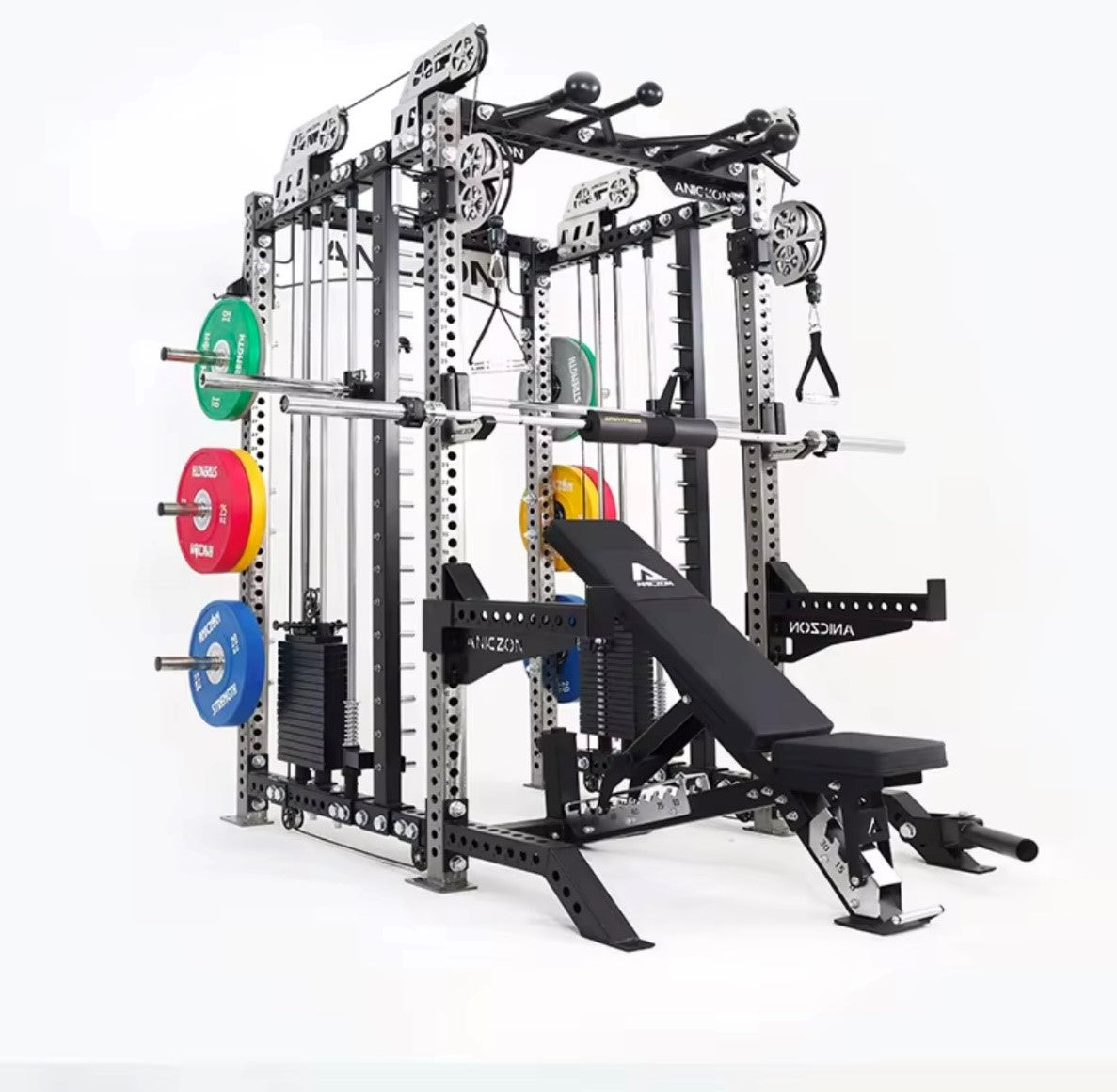 All-in-One Functional Trainer, Smith Machine, and Power Rack Combo